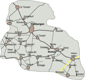 Karte Ortschaften Land frauen Himbergen